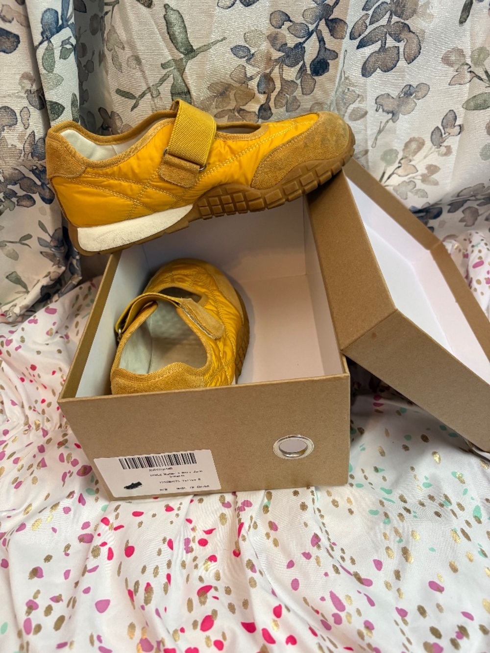 BeeLg Woman’s Mary Jane Sneaker Memory Foam - Mustard